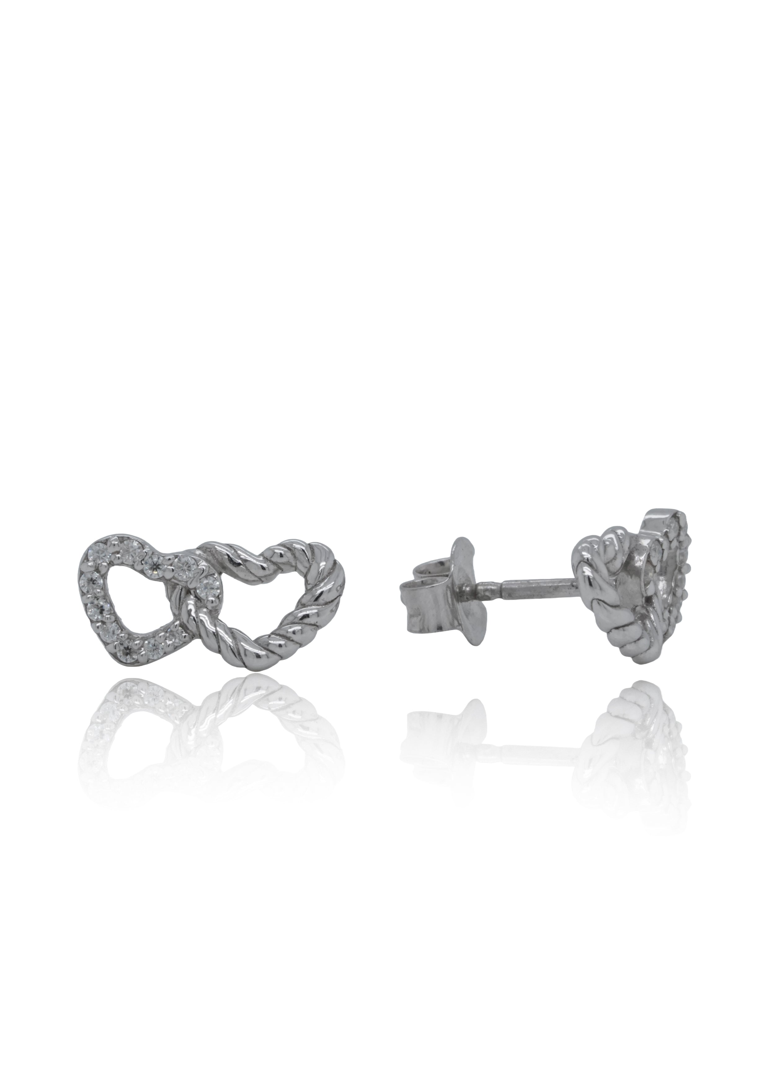 Dual Heart Silver Earrings | Trendy Love Jewelry