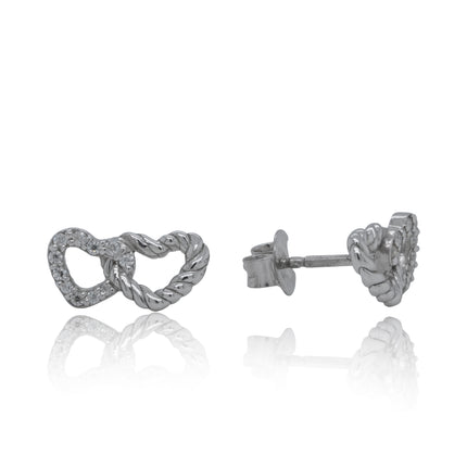 Dual Heart Silver Earrings | Trendy Love Jewelry