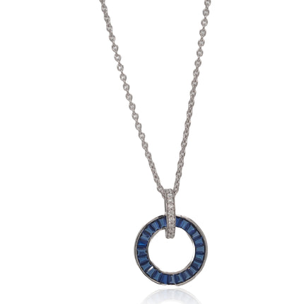 Blue Orbit Silver Necklace
