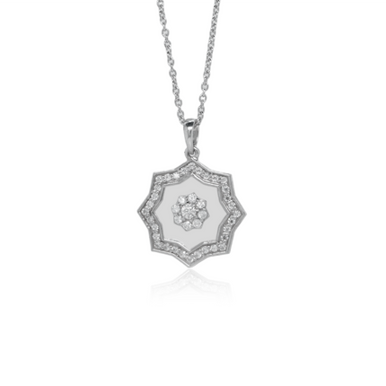 Braided Glow Pendant Necklace | Sterling Silver & CZ