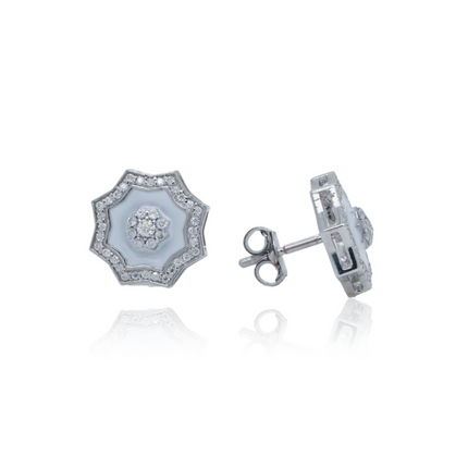 Glistening Weave Hoop Earrings | CZ Silver Essentials