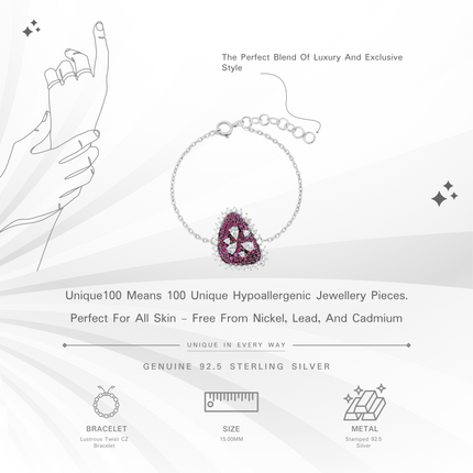 Petal Glow Silver Bracelet