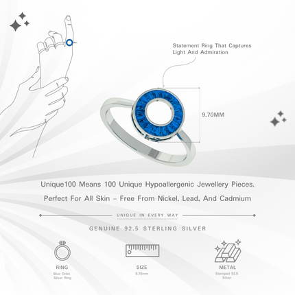 Blue Orbit Silver Ring