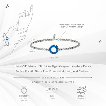 Blue Orbit Silver Bracelet