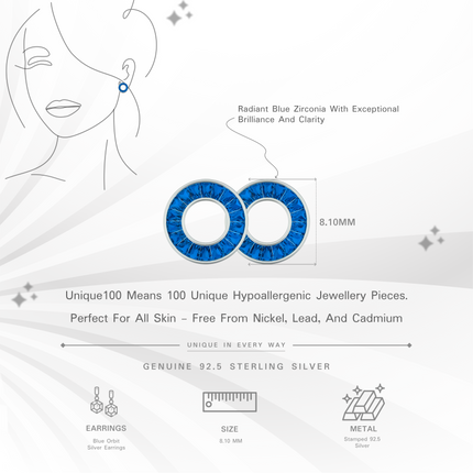 Blue Orbit Silver Earrings