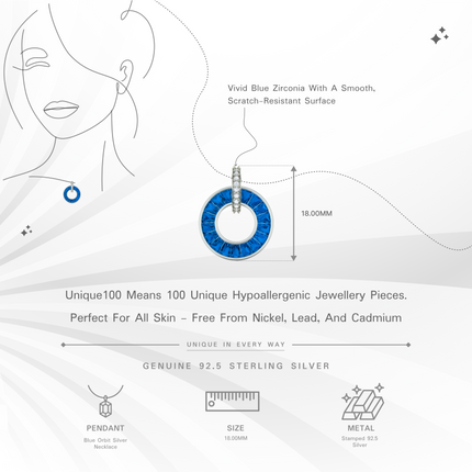 Blue Orbit Silver Necklace