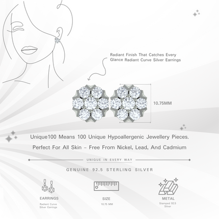 Radiant Curve Silver Earrings | CZ Braided Hoops