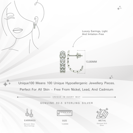 Blossom Glow Black Stud Earrings | Sterling Silver Floral