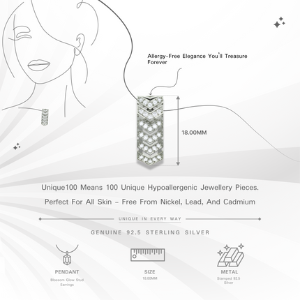 Bloom Cluster Black Pendant Necklace | Dainty Floral Silver