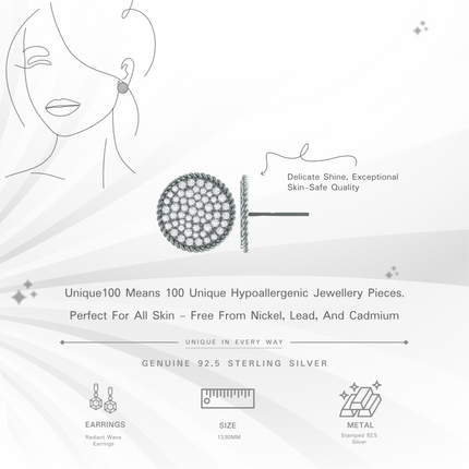 Radiant Wave Earrings | Sterling Silver CZ Hoops