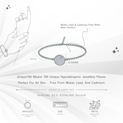 Twist Shine Silver Bracelet | Cubic Zirconia Luxe Bangle