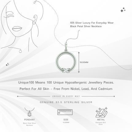 Petal Silver Necklace | Enamel & CZ Floral Pendant