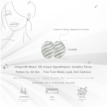 Spiral Hoop Silver Earrings | Minimalist Party Essential