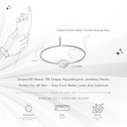 Contemporary Woven Silver Bracelet | Limited Edition Jewelry