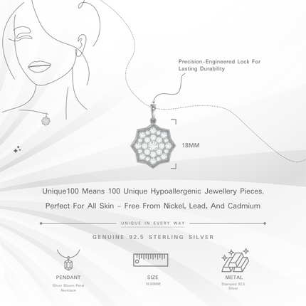 Silver Bloom Petal Necklace | Silver Floral Pendant