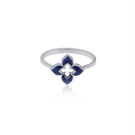 Blue Blaze Sky Silver Ring | Vivid Blue Statement Jewelry