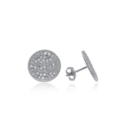 Radiant Wave Earrings | Sterling Silver CZ Hoops