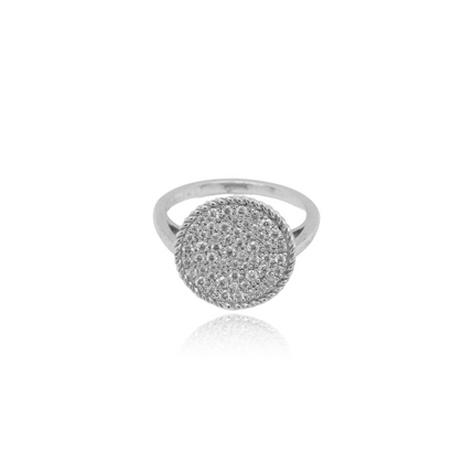 Sparkling Braid Silver Ring | CZ Accent Jewellery