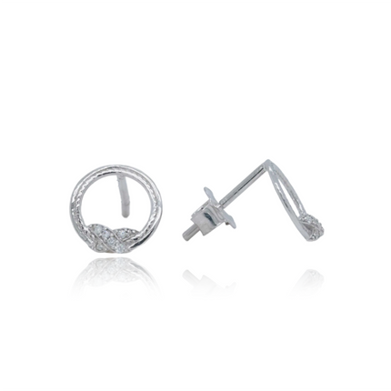 Shadow Flower Drop Earrings | Silver, Black Enamel & CZ