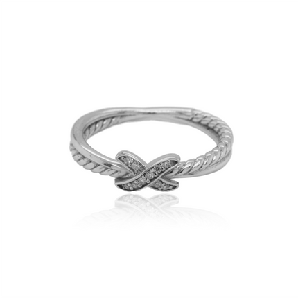 Onyx Blossom Sterling Silver Ring | Bold Floral Design