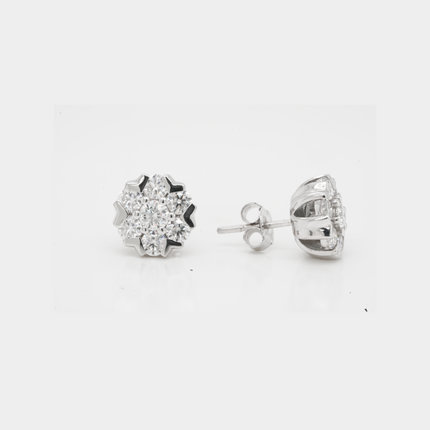Radiant Curve Silver Earrings | CZ Braided Hoops