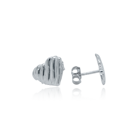 Twist Love Vibe Spiral Sterling Heart Earrings