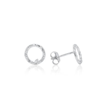 Pave Circle Stud Earrings