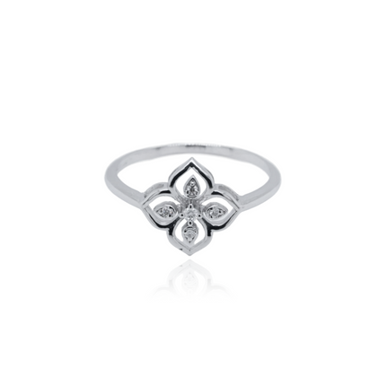 Flower Flex Bloom Silver Ring | Modern Floral Design Jewellery