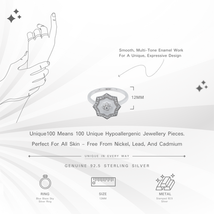 Radiant Spiral Silver Ring | CZ Statement Band