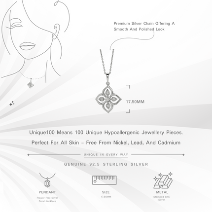 Flower Flex Silver Petal Necklace | Trendy Pendant Jewellery