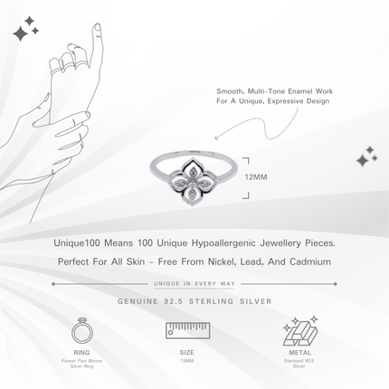 Flower Flex Bloom Silver Ring | Modern Floral Design Jewellery