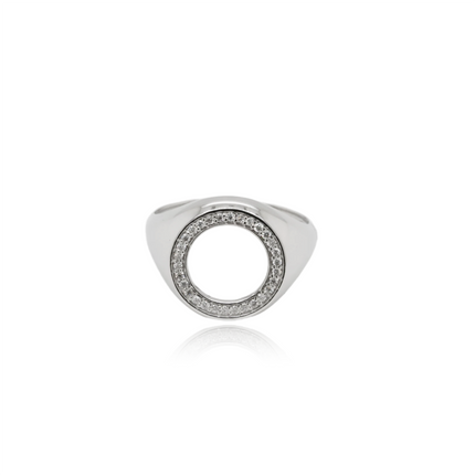 Twist Gleam CZ Silver Ring | Modern Sparkle Band