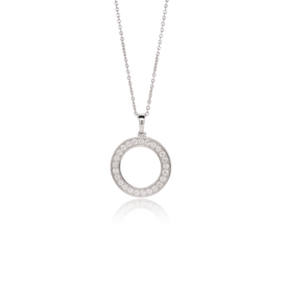 Radiant Spiral Pendant Necklace | Sterling Silver & CZ