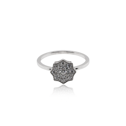 Silver Bloom Spark Ring | Shiny Silver Floral Accessory