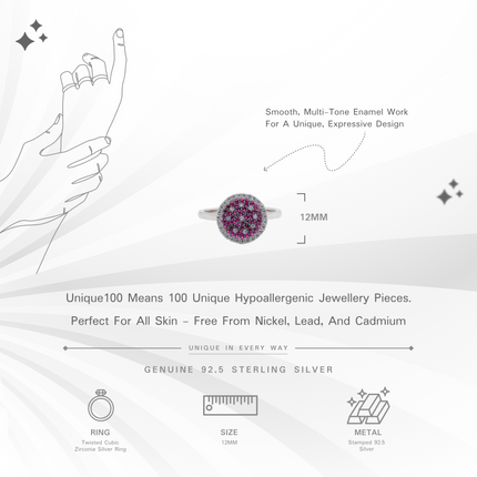 Twisted Cubic Zirconia Silver Ring | Limited Edition Glow