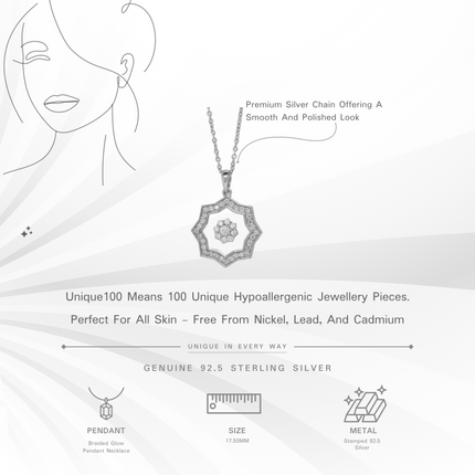 Braided Glow Pendant Necklace | Sterling Silver & CZ