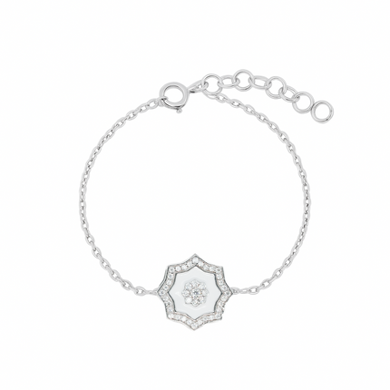 Twist Sparkle Silver Bracelet | Sleek Modern CZ Bangle