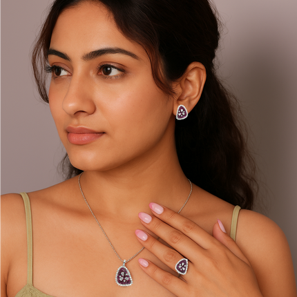 Floret Shine 925 Silver Necklace | Designer Floral Pendant