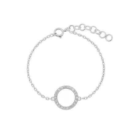 Lustrous Twist Silver Bracelet | CZ Accented Braid