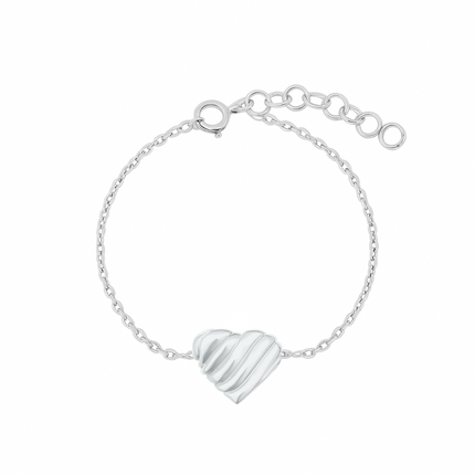 Twist Love Vibe Woven Silver Heart Bracelet