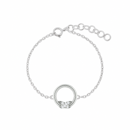 Midnight Bloom Silver Bracelet | CZ & Enamel Accents