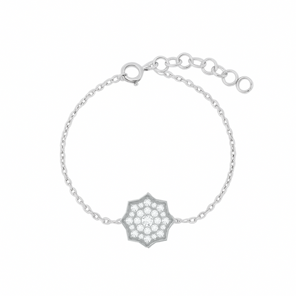 Silver Bloom Link Bracelet | Stylish Silver Tone Jewelry