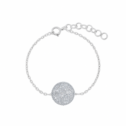 Twist Shine Silver Bracelet | Cubic Zirconia Luxe Bangle