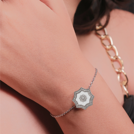 Twist Sparkle Silver Bracelet | Sleek Modern CZ Bangle