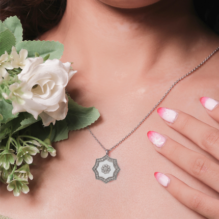 Braided Glow Pendant Necklace | Sterling Silver & CZ