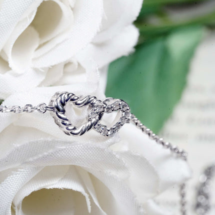 Linked Hearts Silver Bracelet | Symbol of Love Jewellery