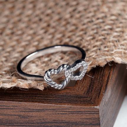 Heart Twist 925 Silver Ring | Interlocking Heart Design