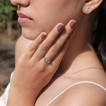 Dual Heart Silver Earrings | Trendy Love Jewelry