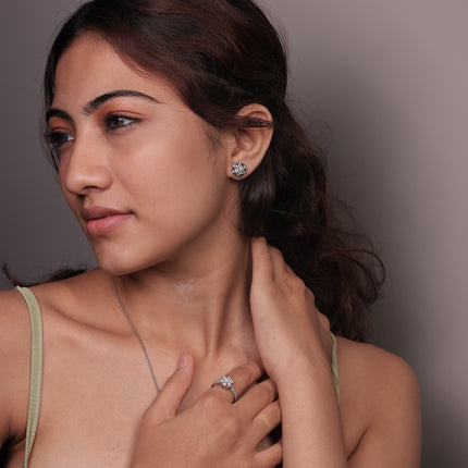 Radiant Curve Silver Earrings | CZ Braided Hoops