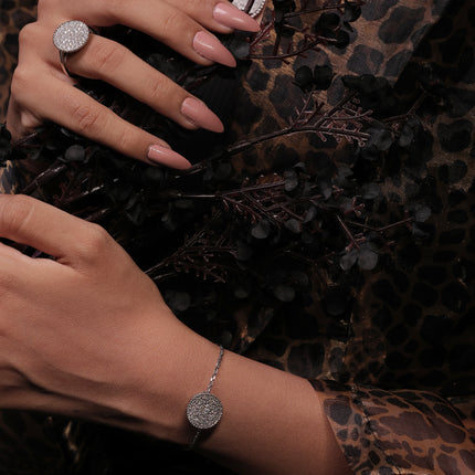 Twist Shine Silver Bracelet | Cubic Zirconia Luxe Bangle